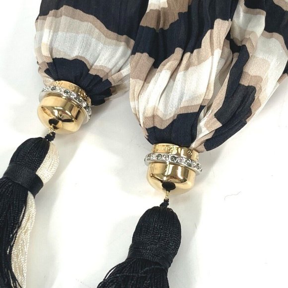 LOUIS VUITTON tassel shawl fringe Rhinestone Stole/Shawl - Picture 2 of 10